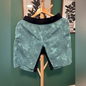 Teal Lululemon Printed T.H.E. Shorts